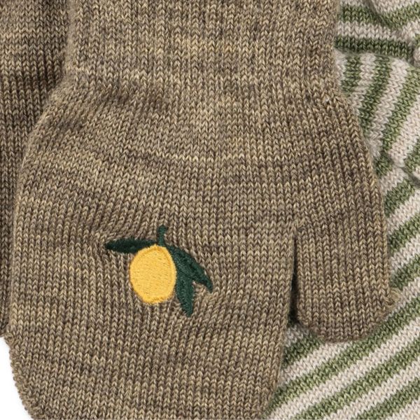 Hovedbilde Konges Sløjd - 2 pk Votter Ull Lemon Stripe