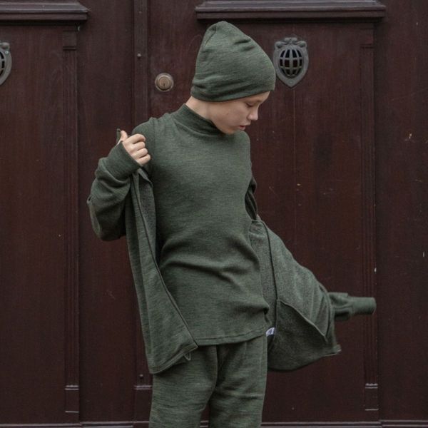 Hovedbilde Joha - Trøye i Ull Jr Turtleneck Rib Mosegrønn