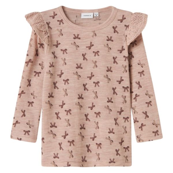 Hovedbilde Name It - Ulltrøye Wang Frills Bows Shadow Gray 