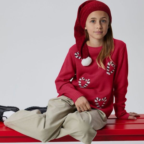 Hovedbilde Name It - Julegenser Knit Candy Cane Paljett ...