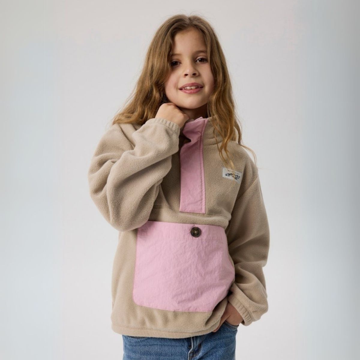 Name It - Fleecejakke Meeko Popover Pure Cashmere/ Cameo Pink